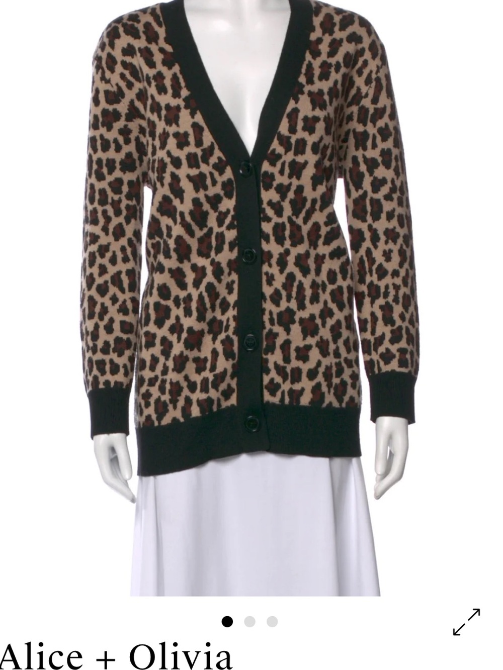 Alice and Olivia Leopard Wool Cardigan